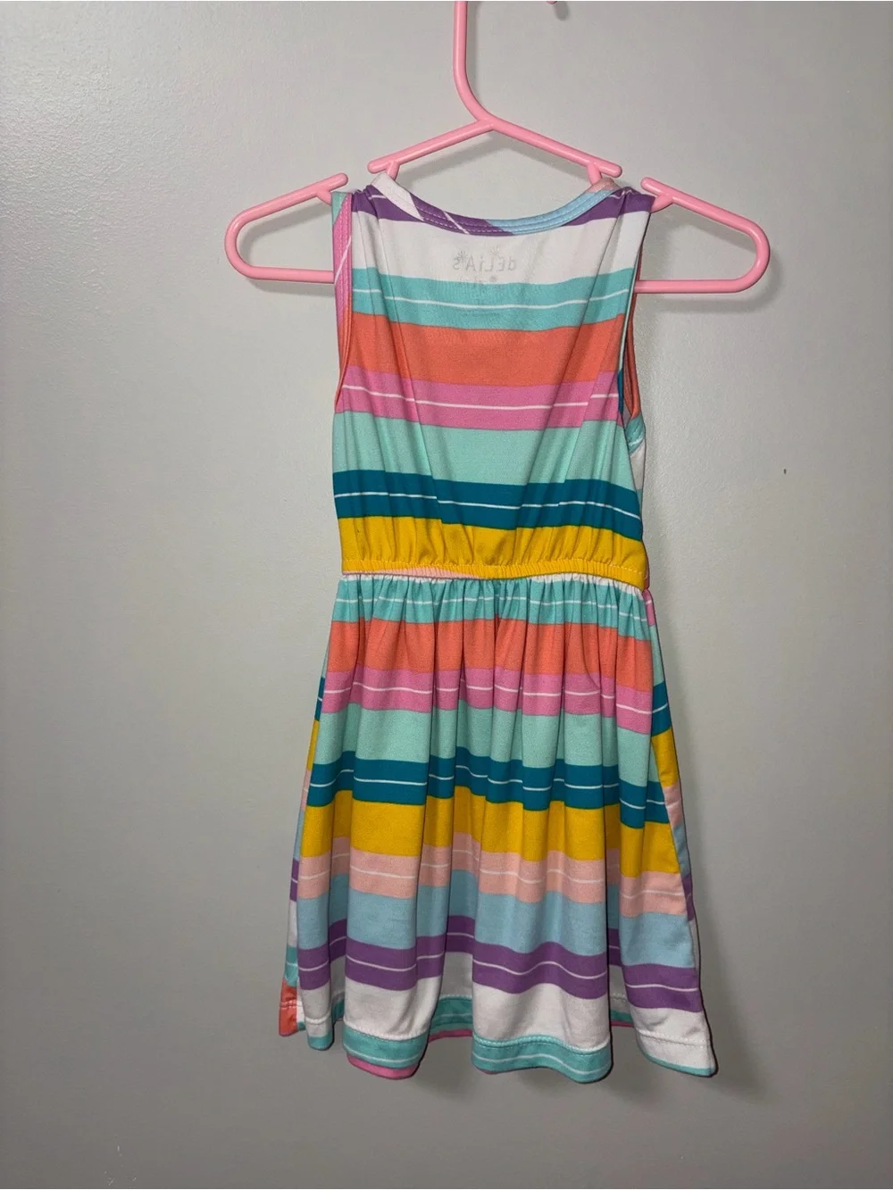 Delia*s rainbow multicolor striped sleeveless dress toddler girls 2T